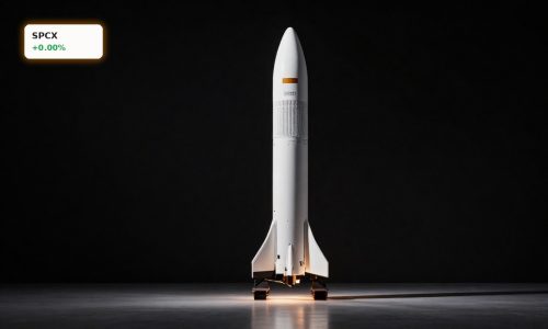 SpaceX IPO rocket close-up symbolizing Nasdaq demand shock and tight share float