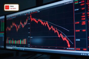 Thermo Fisher Earnings spark a sharp stock sell-off with a steep price drop on trading screens