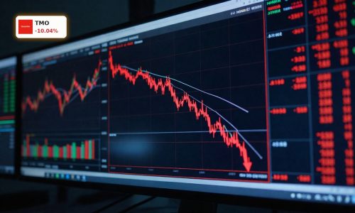 Thermo Fisher Earnings spark a sharp stock sell-off with a steep price drop on trading screens