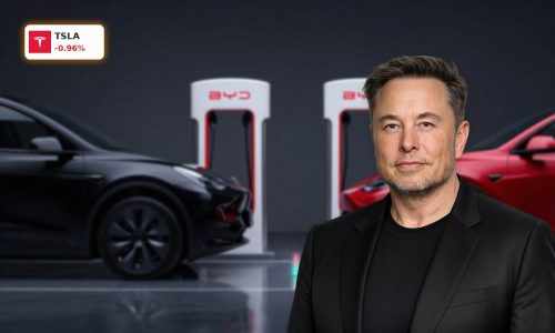 Tesla Competition highlighted by Tesla and BYD EVs at ultra-fast battery charging stations