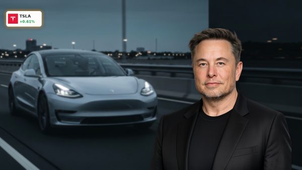 Sleek midnight-silver Tesla Model 3 driving on a highway at dusk, representing Tesla Deliveries.