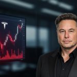 Red stock chart plunging after the Tesla Earnings report.