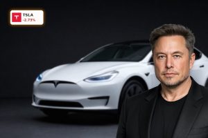 Tesla Robotaxi concept car under dramatic lighting amid FSD safety and AI chip scrutiny