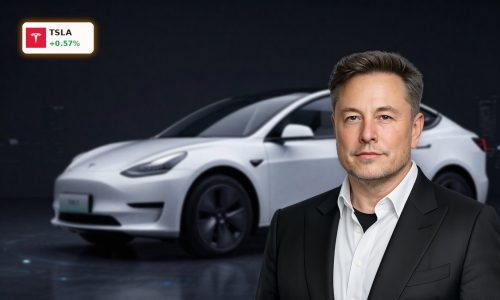 Tesla Robotaxi Strategy concept with autonomous EV and sensors in cinematic studio lighting