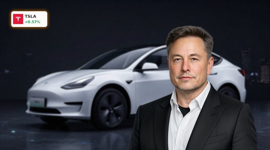 Tesla Robotaxi Strategy concept with autonomous EV and sensors in cinematic studio lighting