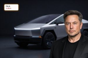 Futuristic Tesla Robotaxi Cybercab under dramatic lighting amid Q1 2026 delivery uncertainty