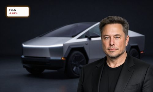 Futuristic Tesla Robotaxi Cybercab under dramatic lighting amid Q1 2026 delivery uncertainty