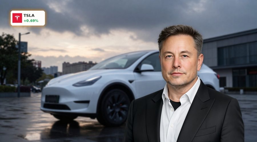 Tesla Compact SUV concept-style compact electric crossover in modern city street