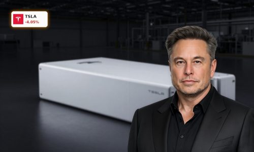 Tesla Battery Expansion concept with premium EV battery packs and cells under dramatic lighting