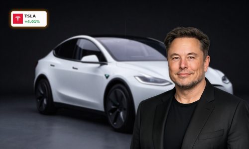 Tesla Robotaxi Strategy highlighted with a premium autonomous Tesla vehicle under cinematic lighting