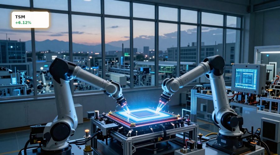 High-tech fab in Taiwan symbolizing Taiwan Semiconductor AI Expansion and advanced AI chip manufacturing growth.