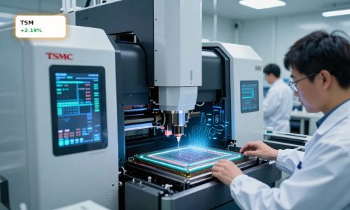 TSMC Earnings boosted by AI chip demand shown through advanced semiconductor fab.