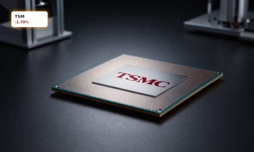 TSMC Earnings boosted by AI demand shown with premium semiconductor wafer and chip