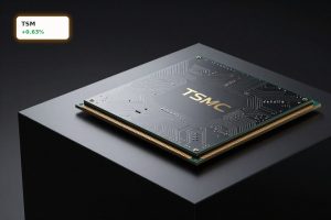 TSMC AI Demand symbolized by advanced AI chip wafers driving data center growth