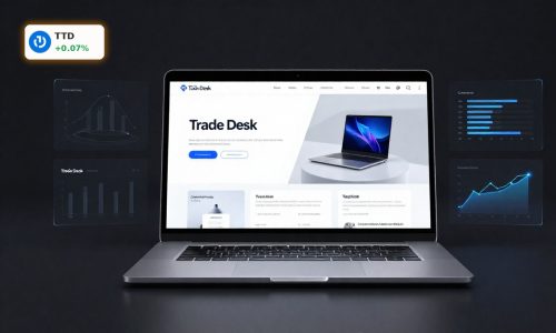 The Trade Desk Forecast visualized with AI-driven ad platform on laptop amid cooling growth signals