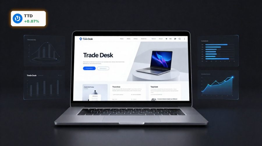 The Trade Desk Forecast visualized with AI-driven ad platform on laptop amid cooling growth signals
