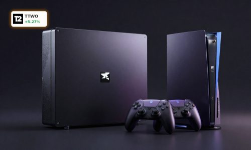 Take-Two GTA 6 Launch themed Grand Theft Auto VI game case and controller in premium dark cinematic product shot