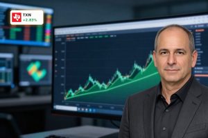 Texas Instruments Forecast visualized with TXN stock chart rising after bullish analyst upgrade.