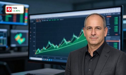 Texas Instruments Forecast visualized with TXN stock chart rising after bullish analyst upgrade.