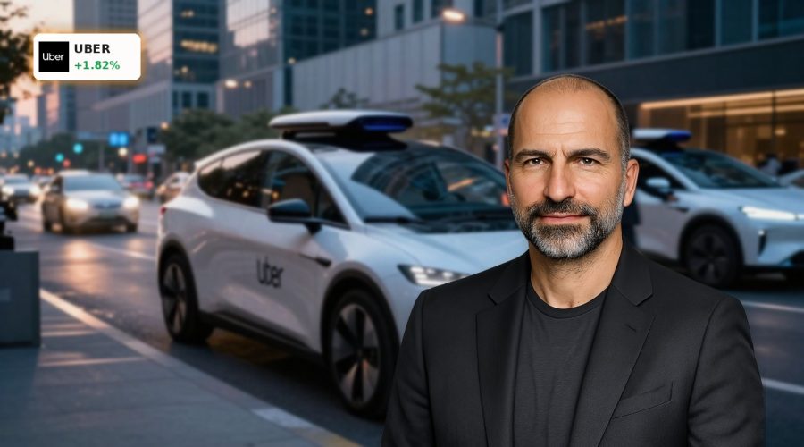 Futuristic EV fleet in city highlights Uber Robotaxi Partnership with Lucid and Nuro autonomy