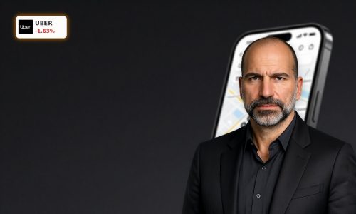 Premium smartphone showing Uber Hotel Bookings interface for travel investors