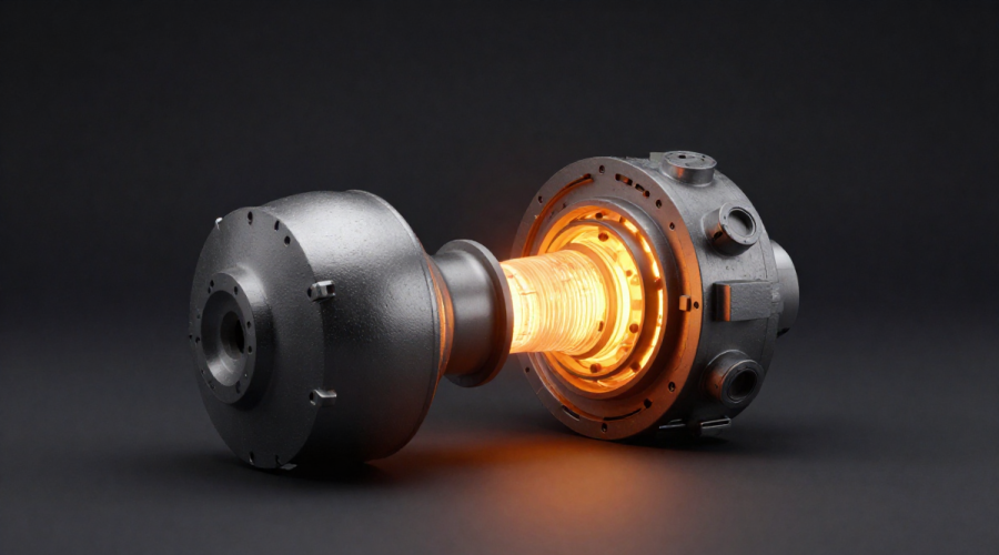 Uranium fuel pellet in front of nuclear reactor core symbolizing Stock market focus