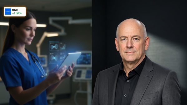 A clinician using advanced digital health technology during UnitedHealth Earnings surge.