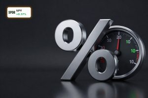 Fed PCE Inflation concept with premium rate and inflation gauge on dark background