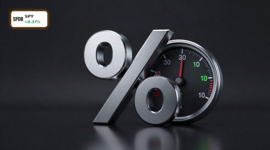 Fed PCE Inflation concept with premium rate and inflation gauge on dark background