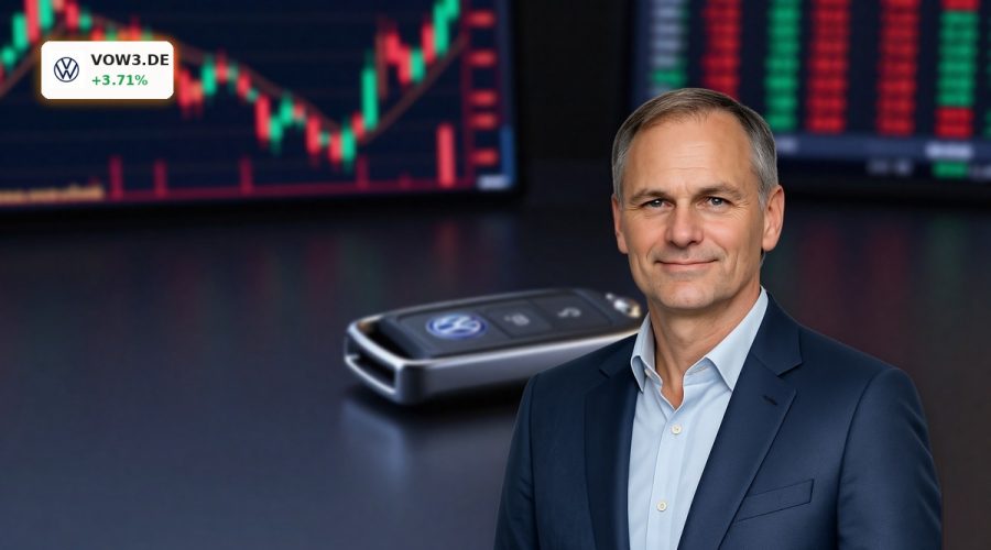 Volkswagen car key on trading desk symbolizing weak Volkswagen Earnings and stock volatility