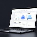 Workday AI Strategy concept with enterprise HR and finance assistant on laptop in dark premium product scene