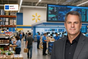 Walmart Strategy with AI-driven e-commerce and grocery operations in a modern retail hub