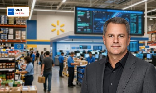 Walmart Strategy with AI-driven e-commerce and grocery operations in a modern retail hub