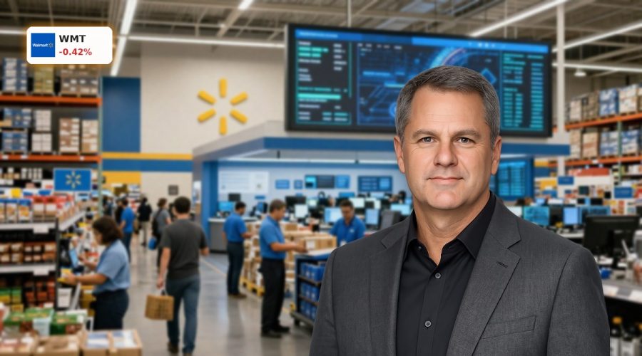 Walmart Strategy with AI-driven e-commerce and grocery operations in a modern retail hub