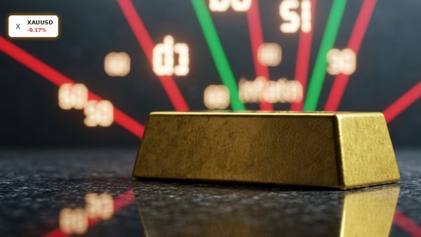 Gold Inflation dynamics illustrated with a heavy gold bar on a dark reflective surface.