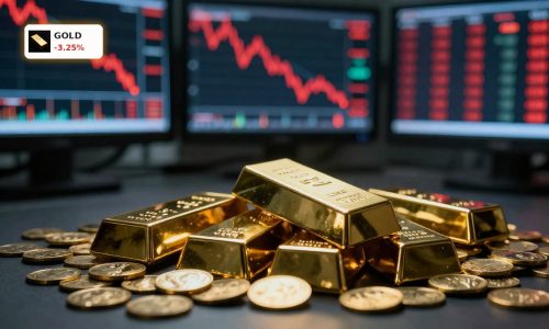 Gold Market Analysis showing dramatic plunge in bullion prices amid risk-off trading