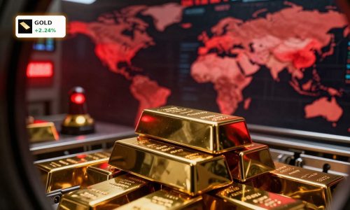 Gold Safe-Haven rally with gold bars in vault as bullion nears record high on geopolitical tensions