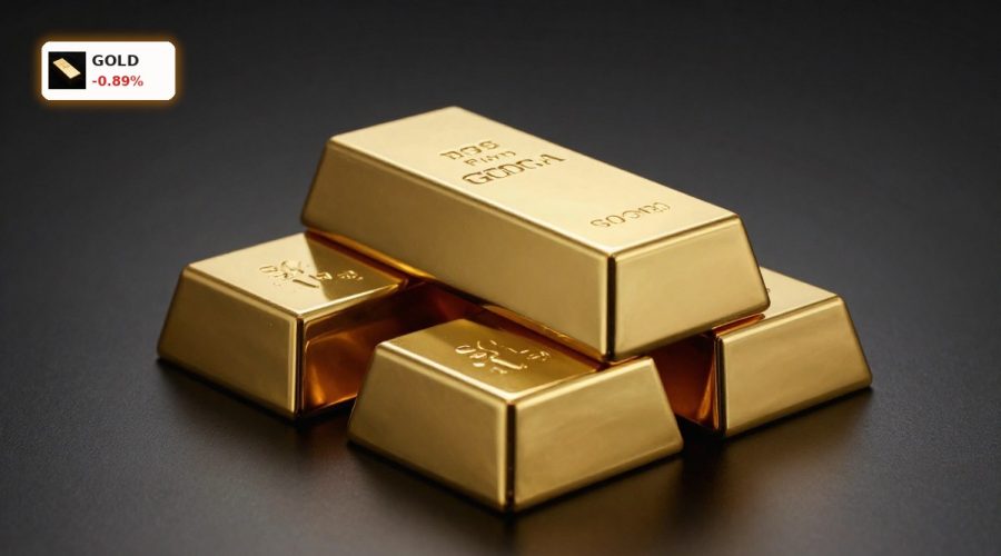 Shiny gold bars stacked in dramatic light symbolize Gold Price Record above $5,000