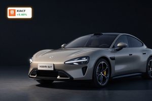 Xiaomi SU7 electric sedan in studio lighting symbolizing soaring Xiaomi EV Deliveries