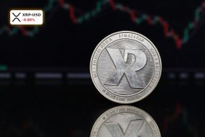 Ripple Strategy visualized with a premium XRP coin amid market volatility