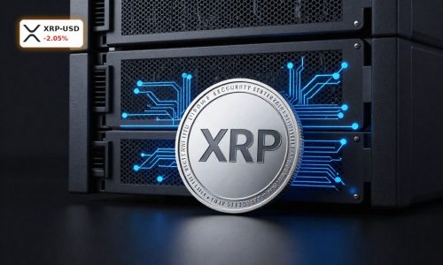 XRP coin surrounded by AI-driven cybersecurity visuals highlighting Ripple Security Strategy