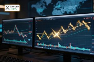 Ripple Price Outlook with XRP candlestick chart highlighting golden cross signal and support resistance levels.