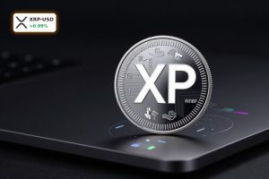 Ripple Tokenization concept with digital XRP coin and tokenized real-world assets