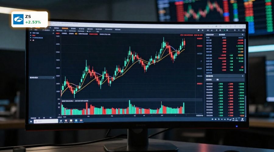 Trading screen with volatile tech stock chart reflecting strong Zscaler Earnings and valuation uncertainty